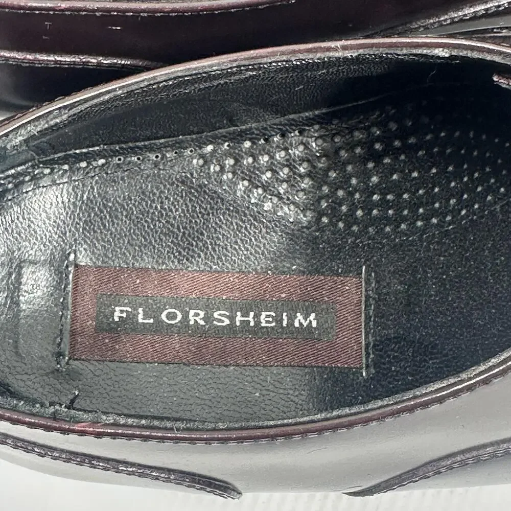 Florsheim Dress Shoes Mens Size 8 Burgundy Leather Cap Toe Oxford 17067-05
